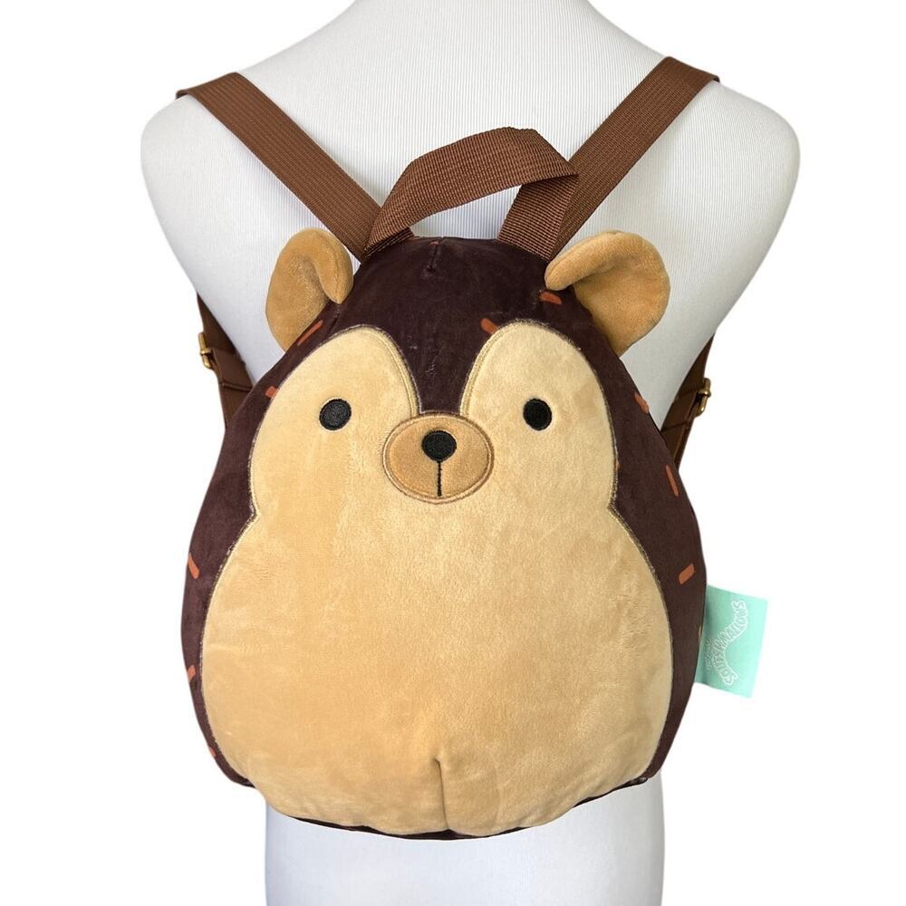 Squishmallows Hans the HedgeHog‎ Mini Backpack 3D Plush Animal Toy 10" Purse